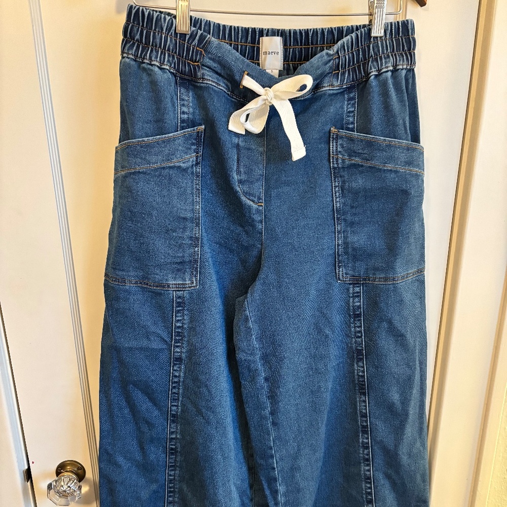 Maeve Anthropologie Wide Leg Denim Pants